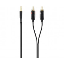 Кабель Belkin AUDIO,3.5mm/2xRCA,M/M,5M,PORTABLE,BLACK,GOLD (F3Y116BT5M)