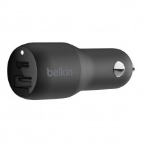 Автомобильное зарядное устройство Belkin (18W) Power Delivery Port USB-C, (12W) USB-A (F7U100BTBLK)