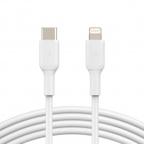 Кабель Belkin BRAIDED Cable  Lightning - USB-С, 1m, PVC, white (CAA003BT1MWH)