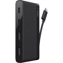 Концентратор Belkin USB-C 4-PORT MINI HUB,3.0,BLK (F4U090btBLK)