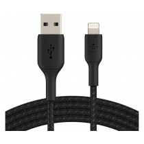 Кабель Belkin BRAIDED A-LTG 1M, BLK (CAA002BT1MBK)