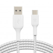 Кабель Belkin BRAIDED C-A 1M, WHT (CAB002BT1MWH)