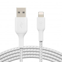 Кабель Belkin BRAIDED A-LTG 1M, WHT (CAA002BT1MWH)