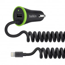 Автомобильное ЗУ Belkin (17W) USB 3.4A+USB, Lightning 1.2м (F8J154bt04-BLK)