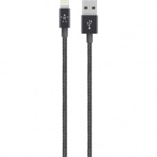 Кабель Belkin Mixit Metallic Lightning на USB-A, 2.4A, 1,2m, black (F8J144bt04-BLK)