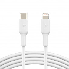 Кабель Belkin BRAIDED Cable  Lightning - USB-С, 1m, PVC, white (CAA003BT1MWH)