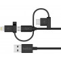Универсальный кабель Belkin USB-A TO MICRO USB/LTG/USB-C,4,CHRG/SYNC CABLE (F8J050bt04-BLK)